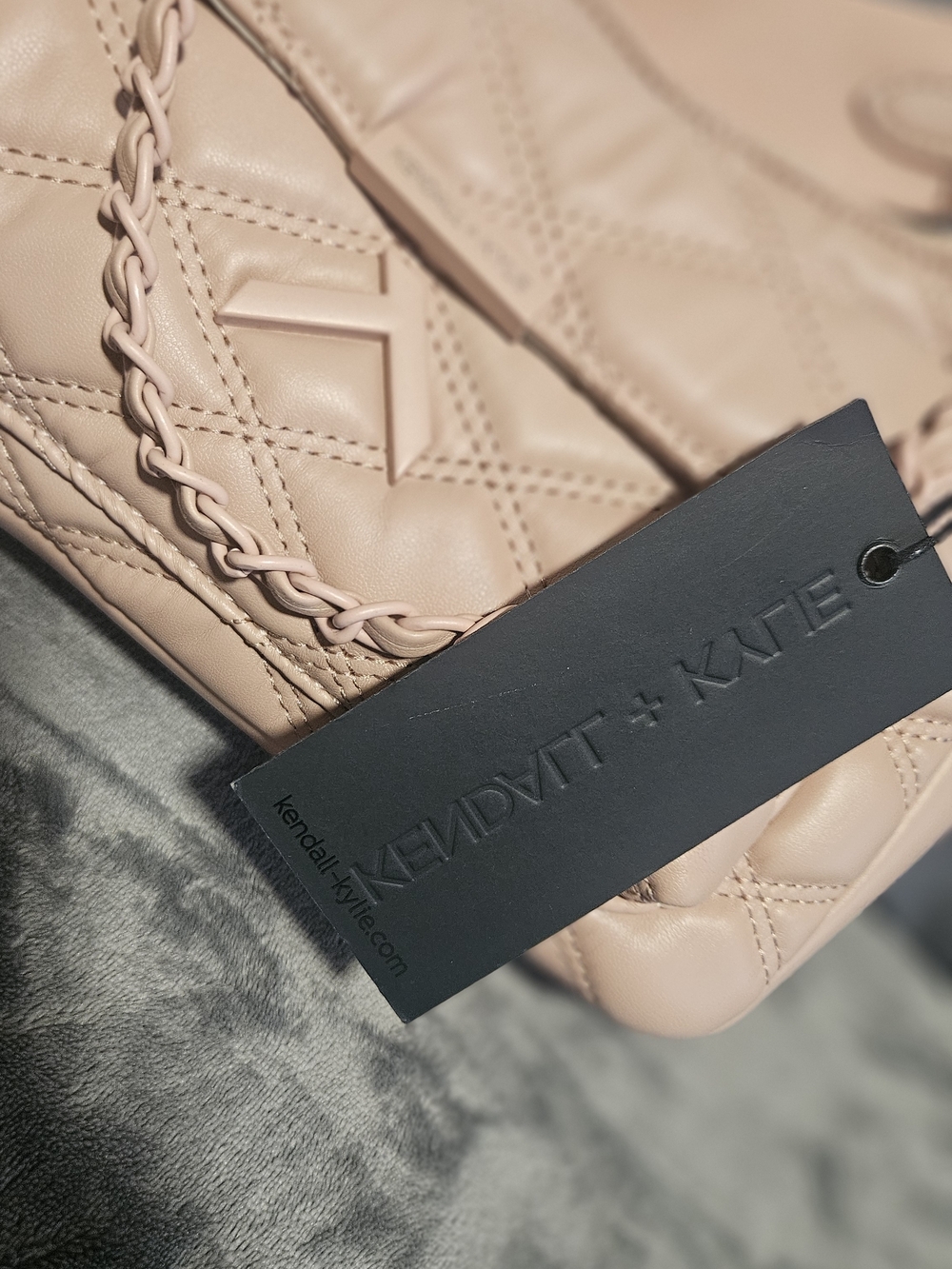 Kendall & Kylie Quilted Leather Crossbody Bag in Nude - Picture 3 of 10